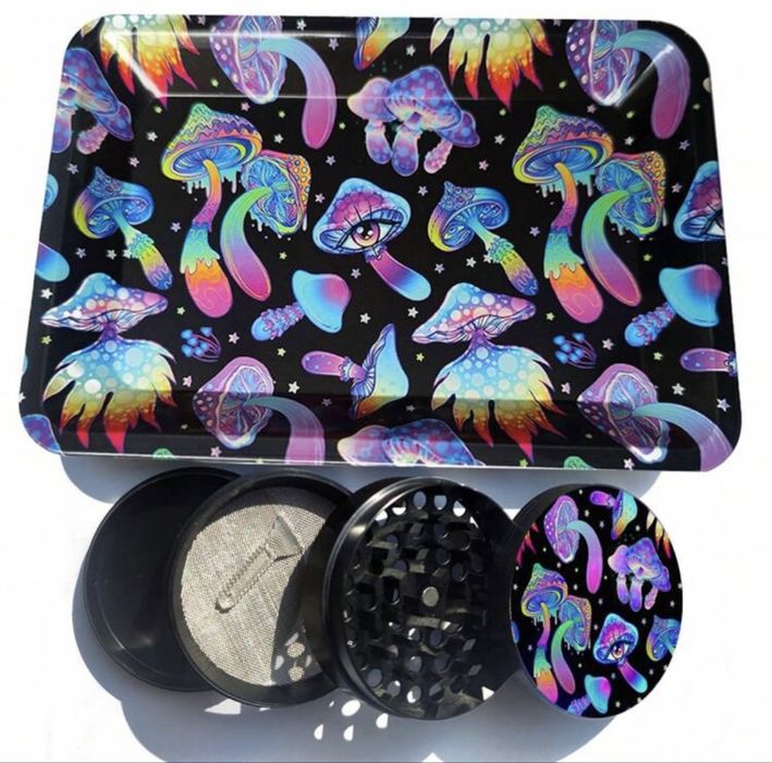 Conjunto Cogumelos (Tabuleiro e Grinder