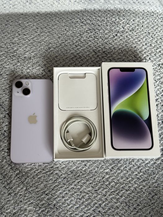 iPhone 14 128 fioletowy - stan idealny - bateria 85%
