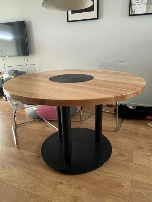 Drewniany stół do kuchni salonu , średnica 120 cm