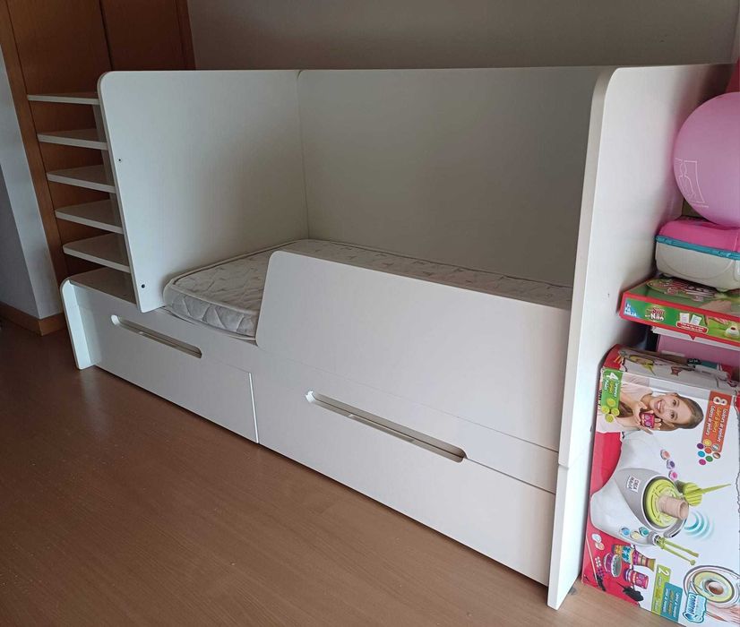 Cama de criança TRAMA com gavetas de arrumação