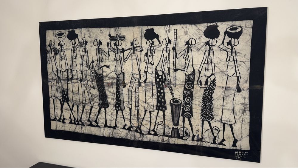 Batik de Moçambique - quadro em tecido tingido