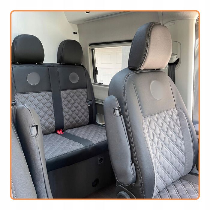 Pokrowce na fotele Renault Trafic 3 os. Pikowany Welur Szyte ręcznie