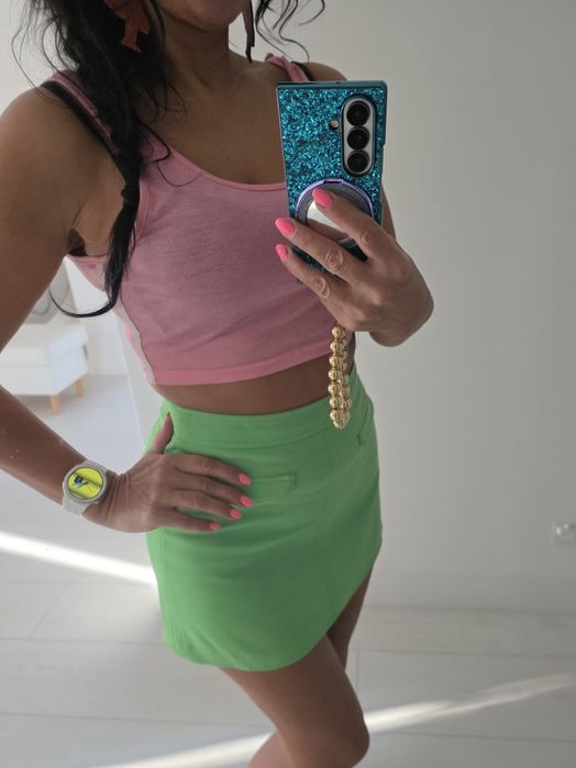 Spódnica mini zielona super dziewczęca