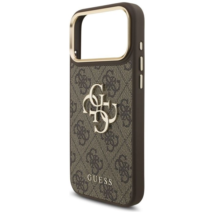 Etui Guess 4G Big 4G Classic Logo BigStrap Metal Buttons do iPhone 17 Pro Max brązowy