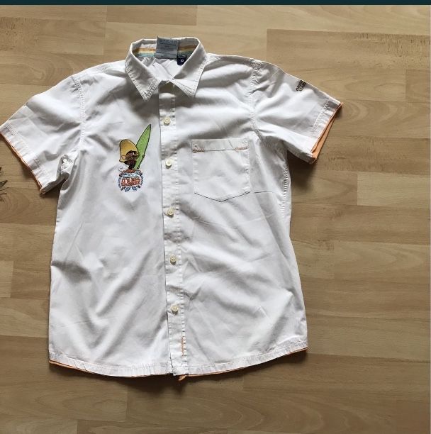 Біла Італійська соррчка, теніска, рубашка на ріст  140 -146 см