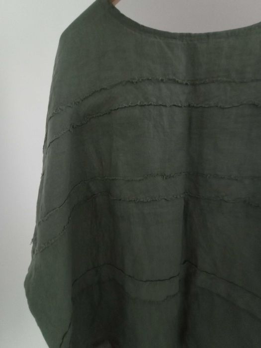 Nowa bluzka zieleń khaki LEN oversize