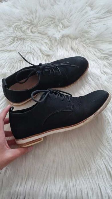 Czarne Klasyczne buty do pracy, jesienne, rozmiar 36