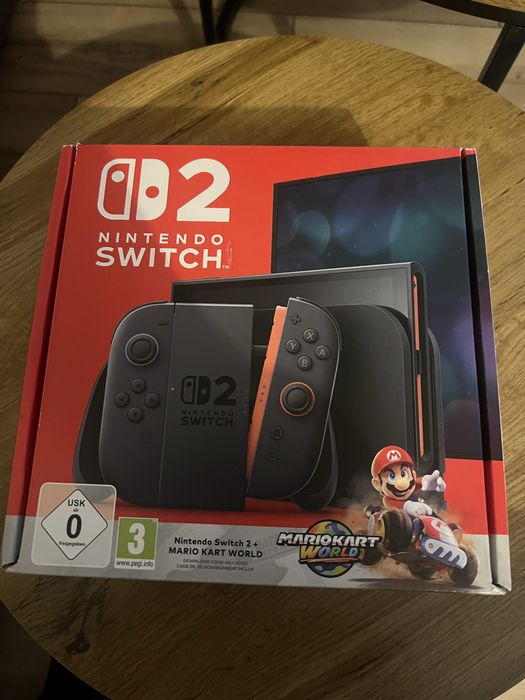 Nowa Konsola NINTENDO Switch 2 Black + Mario Kart World (do pobrania) Czarny