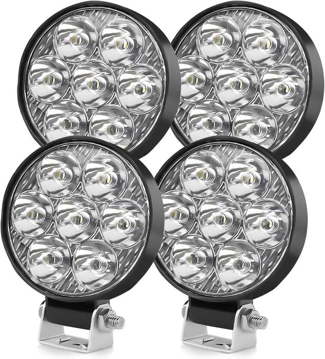 Zestaw 4x Reflektor Roboczy LED 2,5" 24W 8000lm IP68 Lampa Cofania 12V 24V