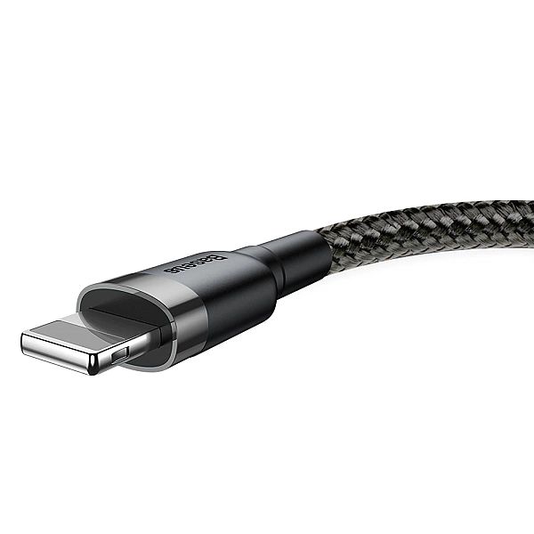 Kabel Baseus Cafule USB-A / Lightning 2.4A QC 3.0/1 m - czarno-szary