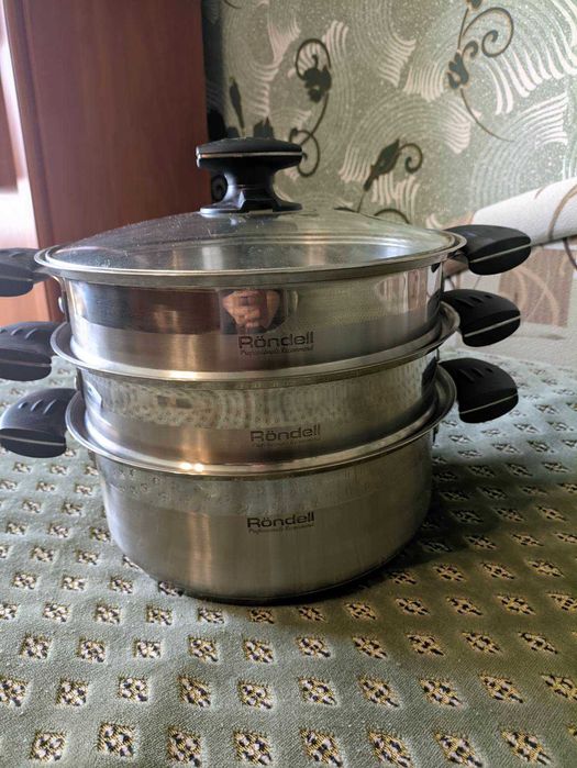 Пароварка RONDELL трехуровневая 10,8 л для всех плит.