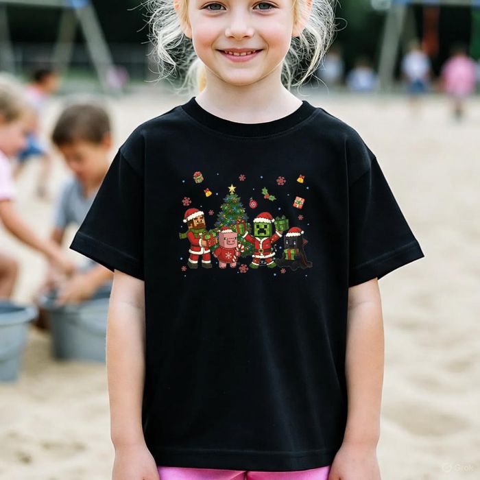Koszulka dziecięca czarna creeper w minecraft prezent święta 116