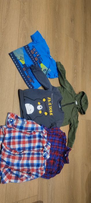 Zestaw koszula w kratę (H&M)  bluza koszulka z betoniarka