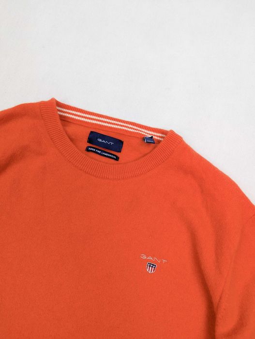 Gant pomarańczowy sweter 100% wełna jagnięca M