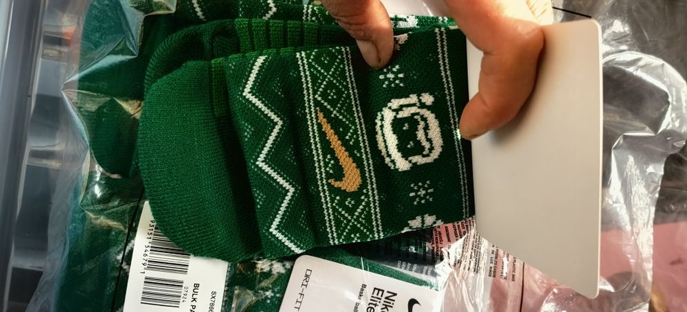 Nike Elite Christmas Skarpetki Świąteczne Zielone Rozmiar 34-37