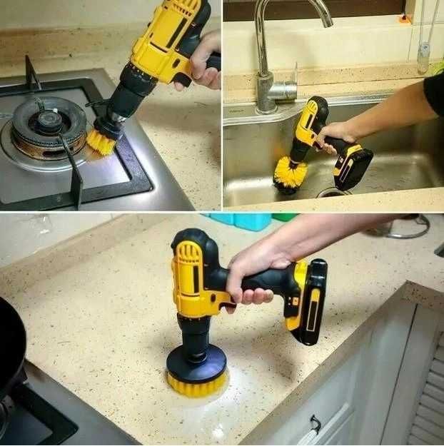 Набор щеток 3шт для чистки на дрель шуруповерт, очистка поверхностей