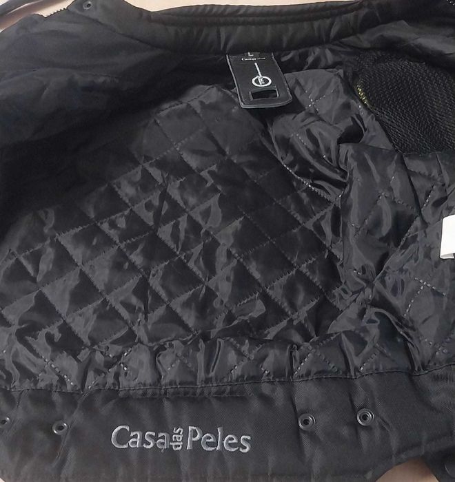 Blusao moto marca casa das peles tamanho (L) vermelho e (XL) laranja com proteção ombros e cotovelos