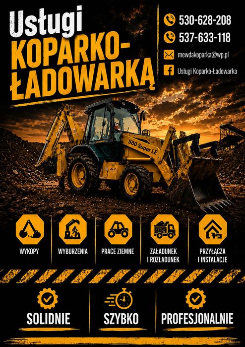 Usługi koparko ładowarką