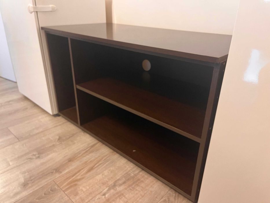 Móvel de Sala + Mesa de Centro | Feito por Carpinteiro | Branco Lacado e Wengué