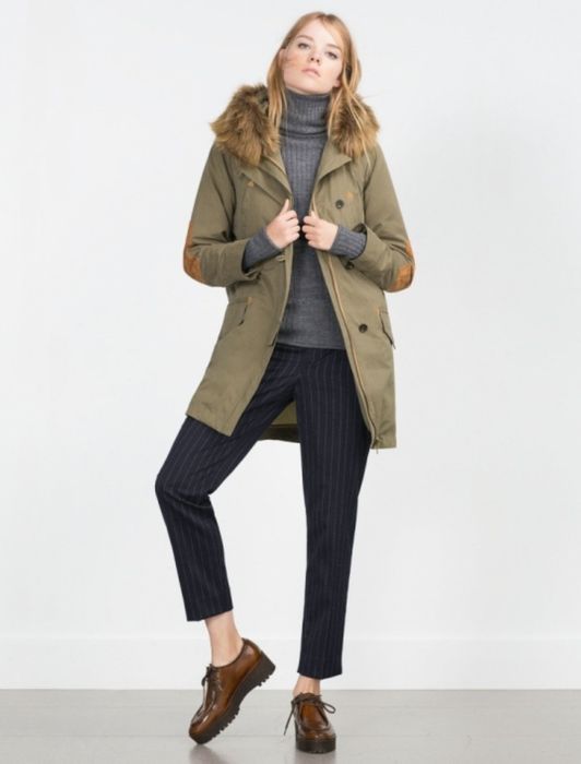 Kurtka parka khaki kożuch