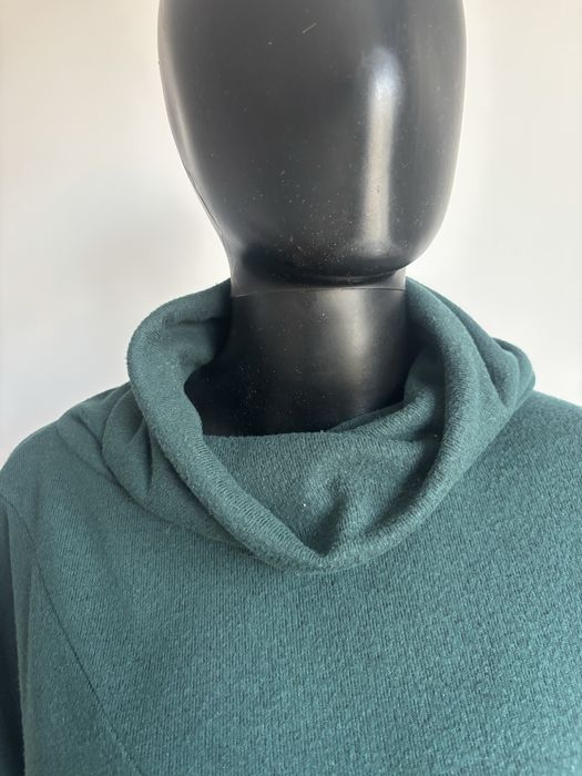 Sweter Damski Butelkowa Zieleń Luźny Golf Miękki Dzianina M/L