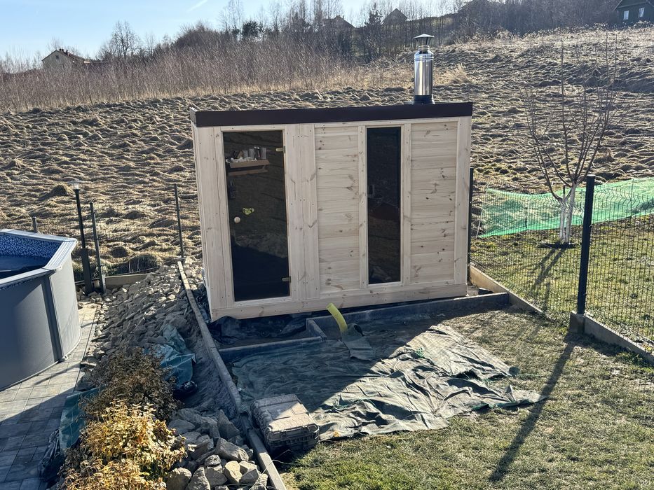 Sauna ogrodowa sauna z przedsionkiem ocieplona dostawa caly kraj