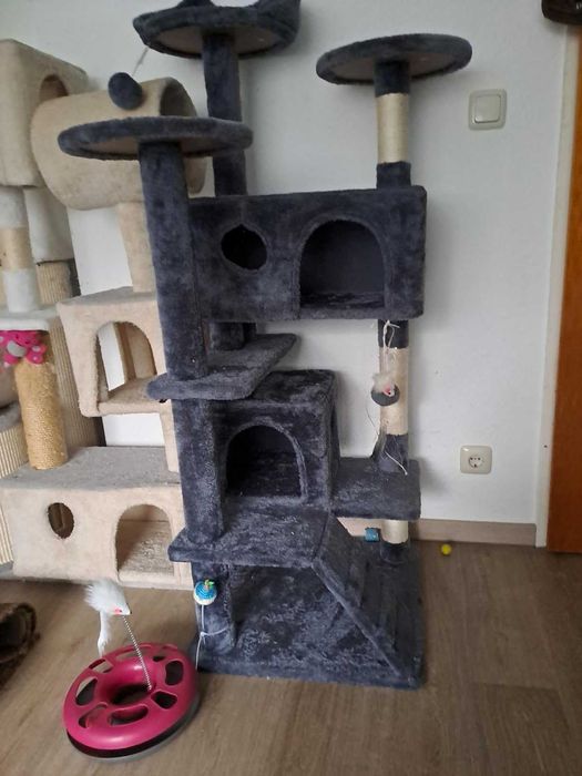Drapak dla Kota Wielopoziomowy, Stabilny i Komfortowy Ciemnoszary NOWY
