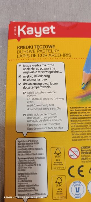 Kredki ołówkowe tęczowe