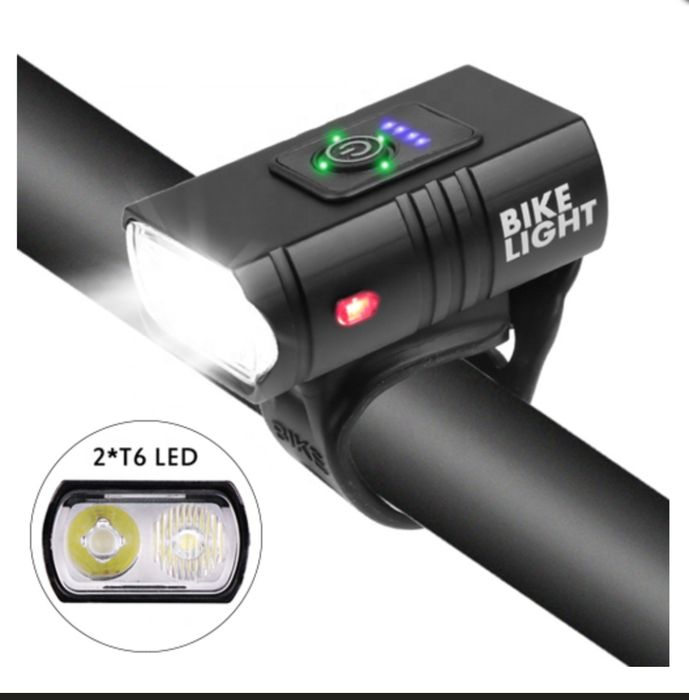 Велосипедний ліхтар USB  акумуляторний ліхтар велофара