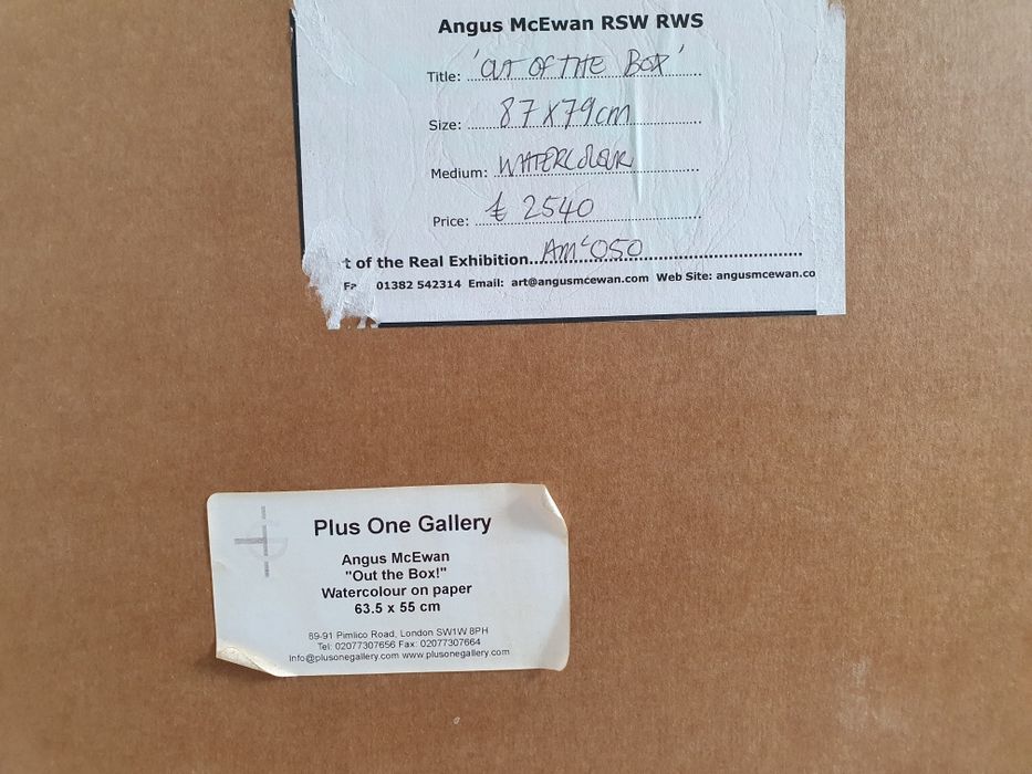 Scottish Artist Angus McEwan quadro aguarela 87x79