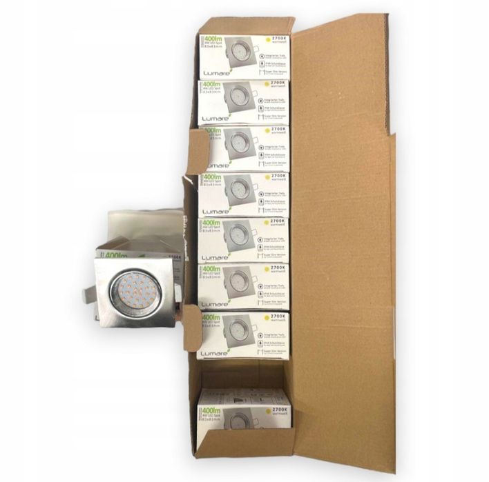 LED wpuszczany Spot 4W 83x83mm IP44 2700K 9 szt.