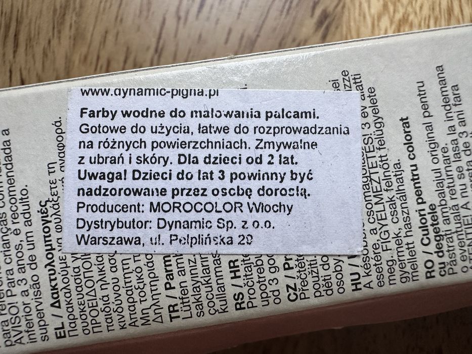 Artykuły kreatywne dla 2latków włoskiej marki