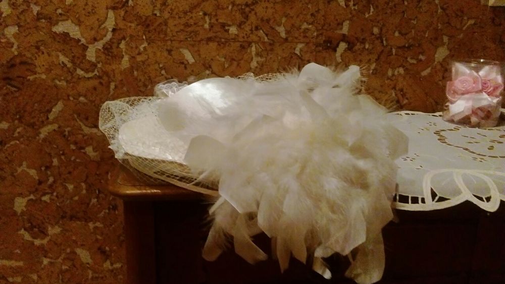 Kapelusz ślubny ecru