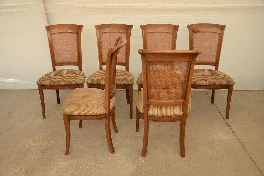 stylowe krzesła z rafią komplet 6 krzeseł