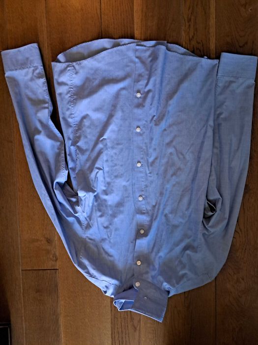 koszula elegancka H&M 175 niebieska, slim fit