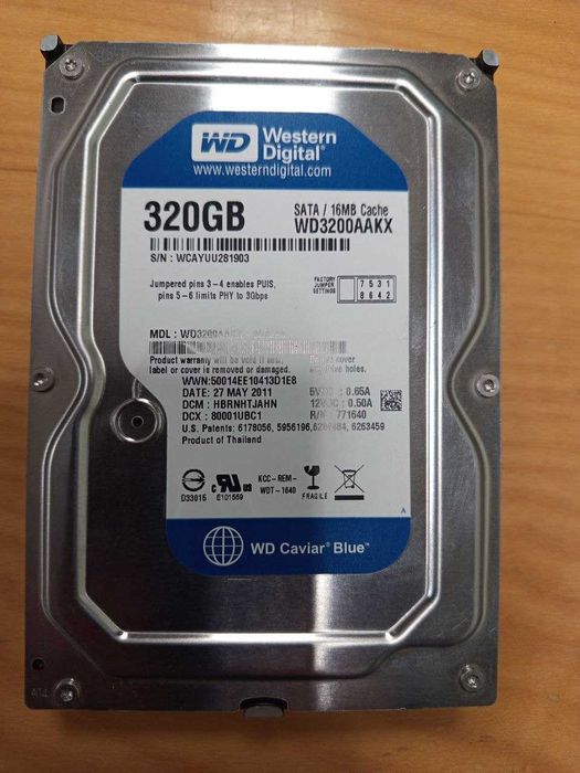 Жорсткі диски 250-320 Gb, оперативна пам'ять DDR 3, мережеві карти