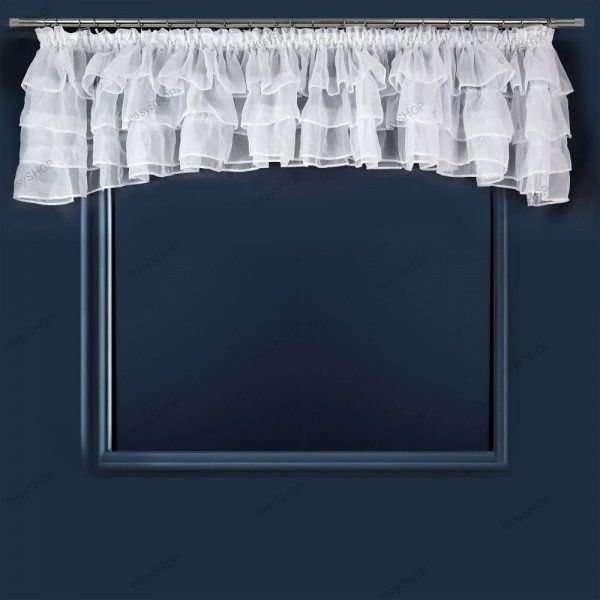 Gotowa krótka firana z falbankami