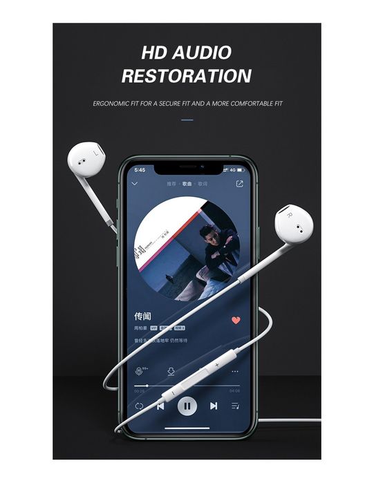 Auriculares Estéreo QA-C51 com Conexão Type-C