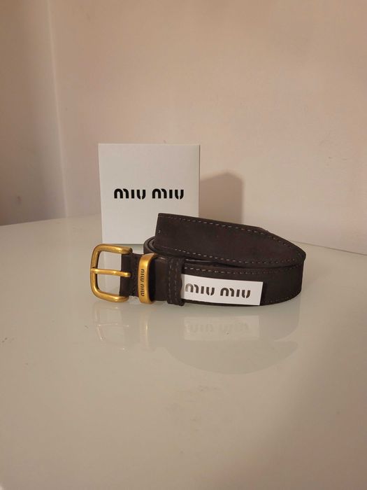 Brązowy zamszowy pasek 115 cm