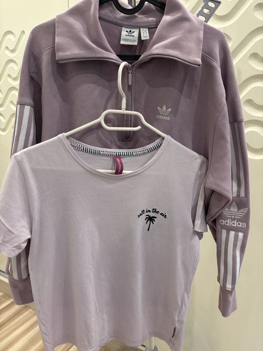 Bluza adidas rozmiar 34 kolor lila róż i tshirt gratis !!