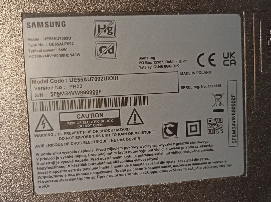 Samsung UE55AU7092XXH