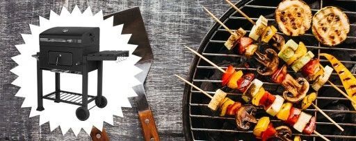 duży grill węglowy. pokrywa z termometrem gw0106