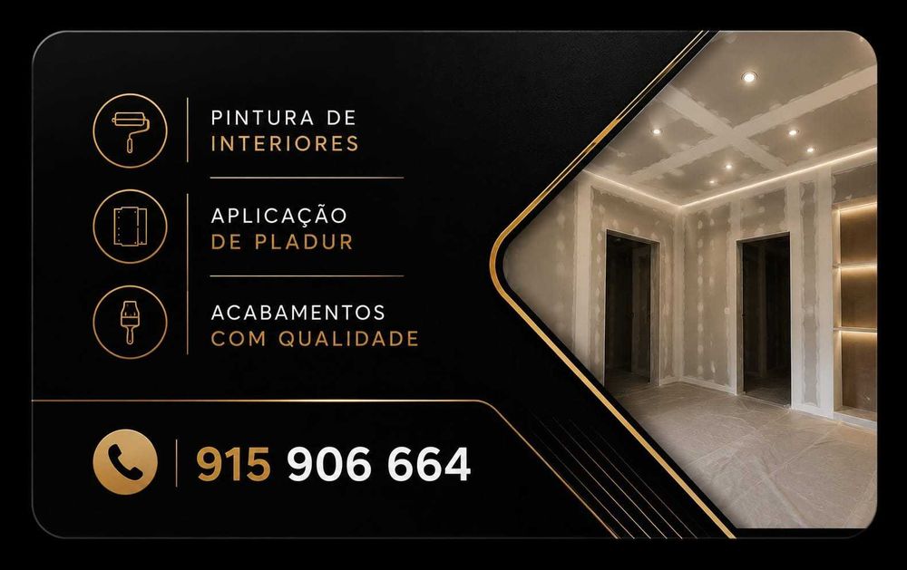 Pinturas de interiores e aplicação de pladur