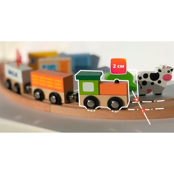 Деревянная железная дорога 90 элементов Viga toys