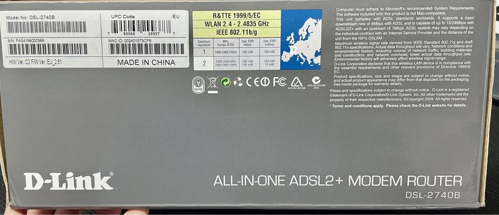 Modem Router DSL-2740B  D-Link