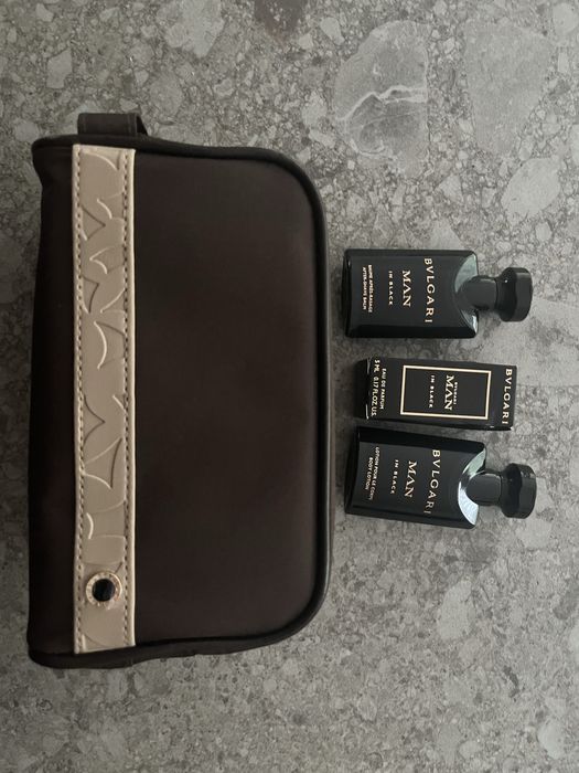 Bvlgari man in black zestaw kosmetyczka eau de parfum 5ml balsam krem