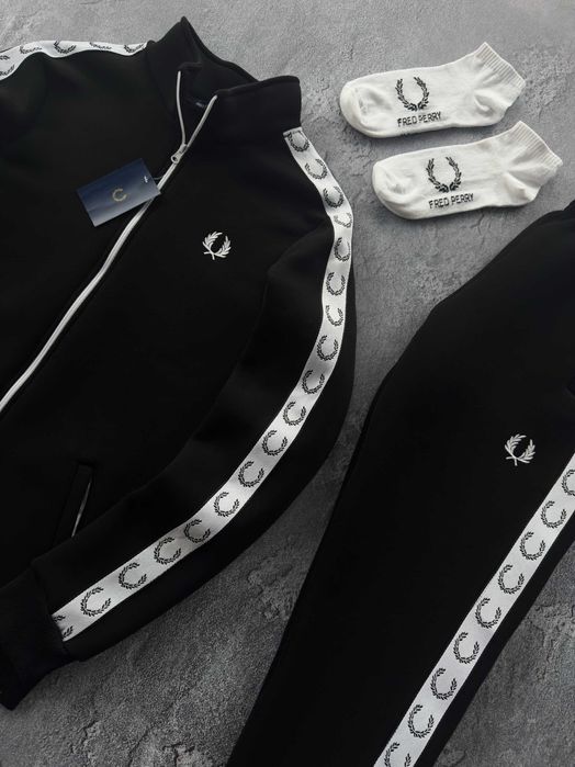 Костюм Fred | Зимовий Лампас Фліс | Чорний Спортивний | Унісекс |S–XXL