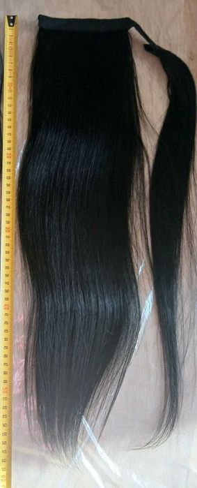Хвіст (хвост) натуральне волосся натуральные волосы 65, 60, 57, см