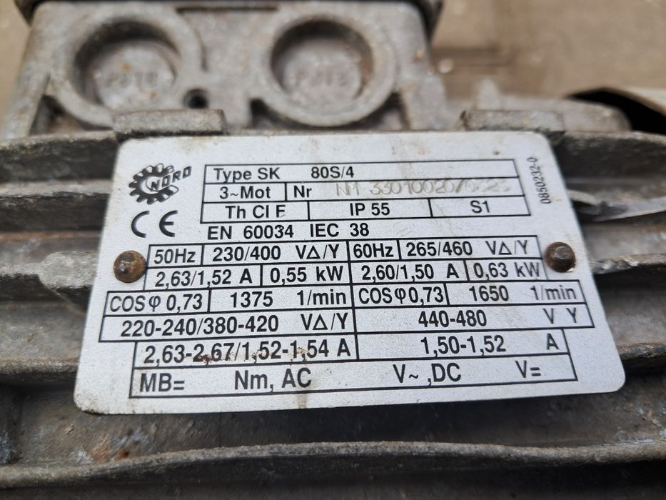 Okazja motoreduktor 0.55kw 47obr