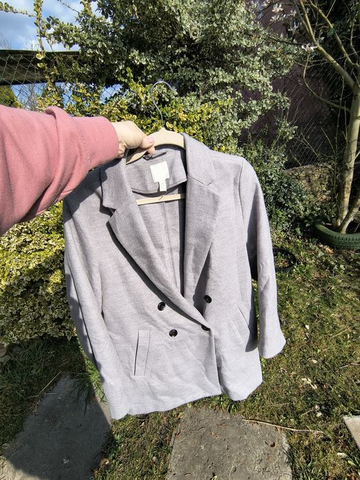 Szary płaszcz wiosna 42/44 H&M